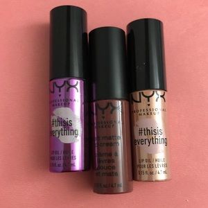 Free gift! 3 NWT Mini NYX Lip Oils